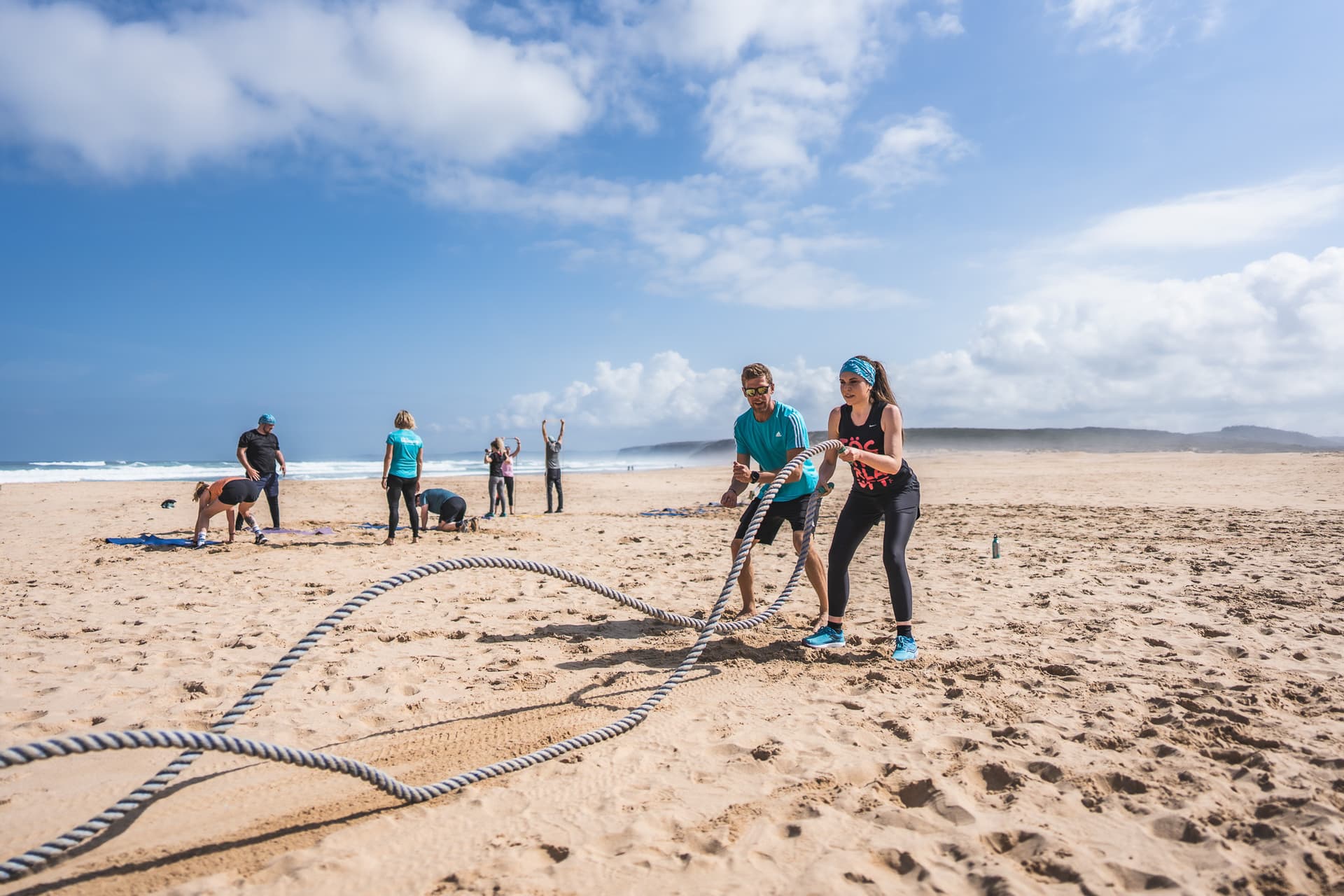 Original Bootcamp bei einem Sommer Break am Strand.