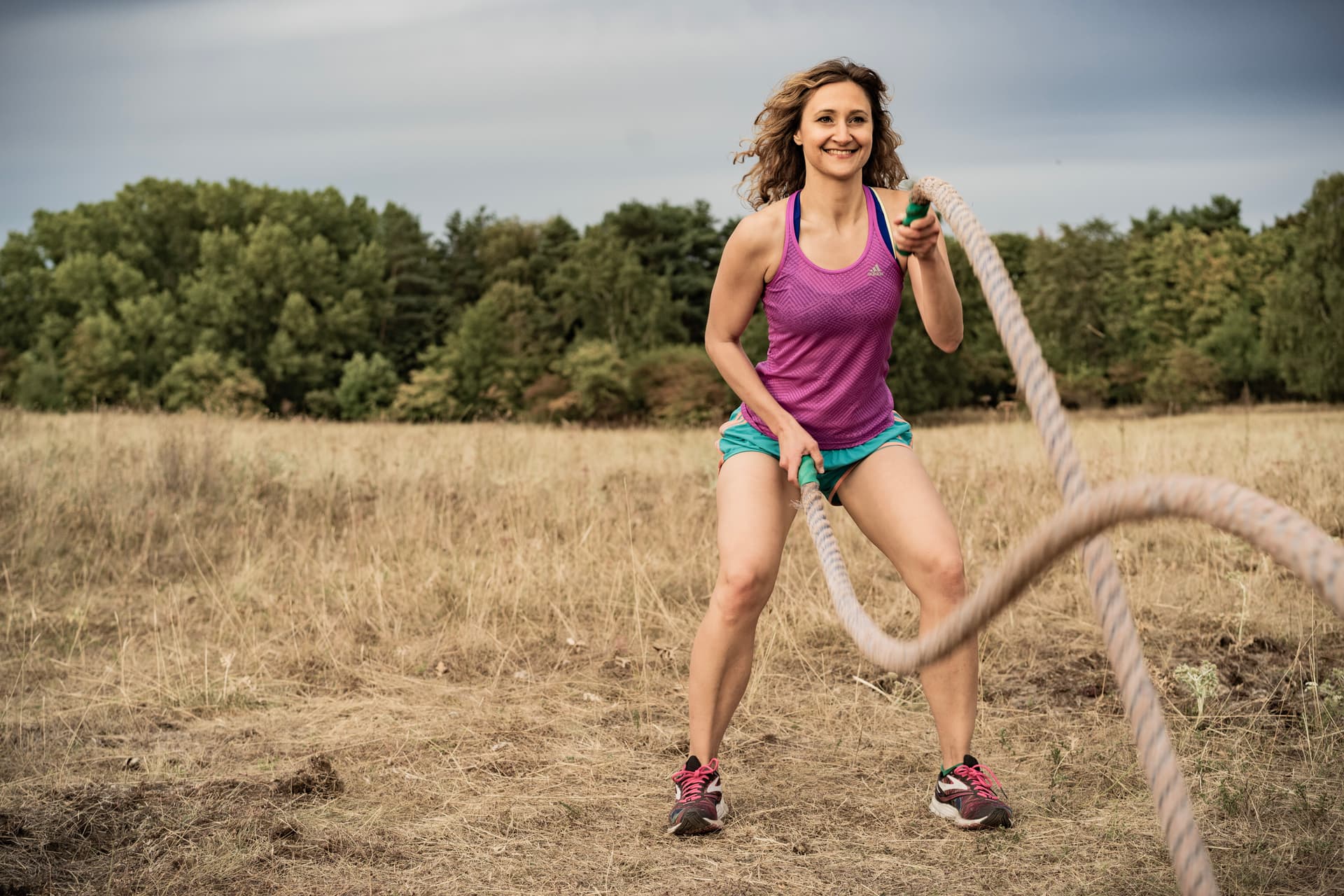 Die Battleropes ermöglichen effektives Training an der frischen Luft