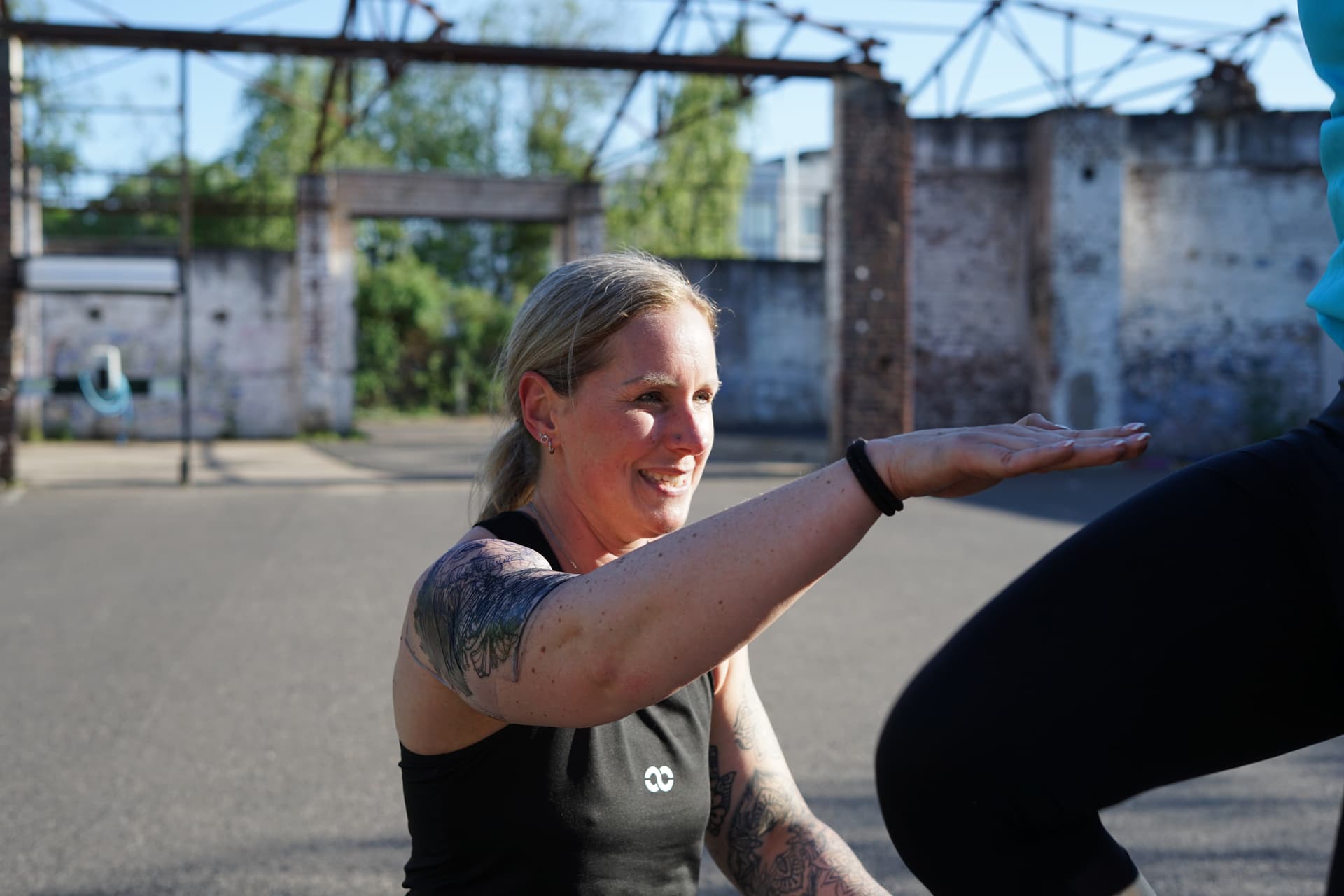 Trainerin Nadine coacht
