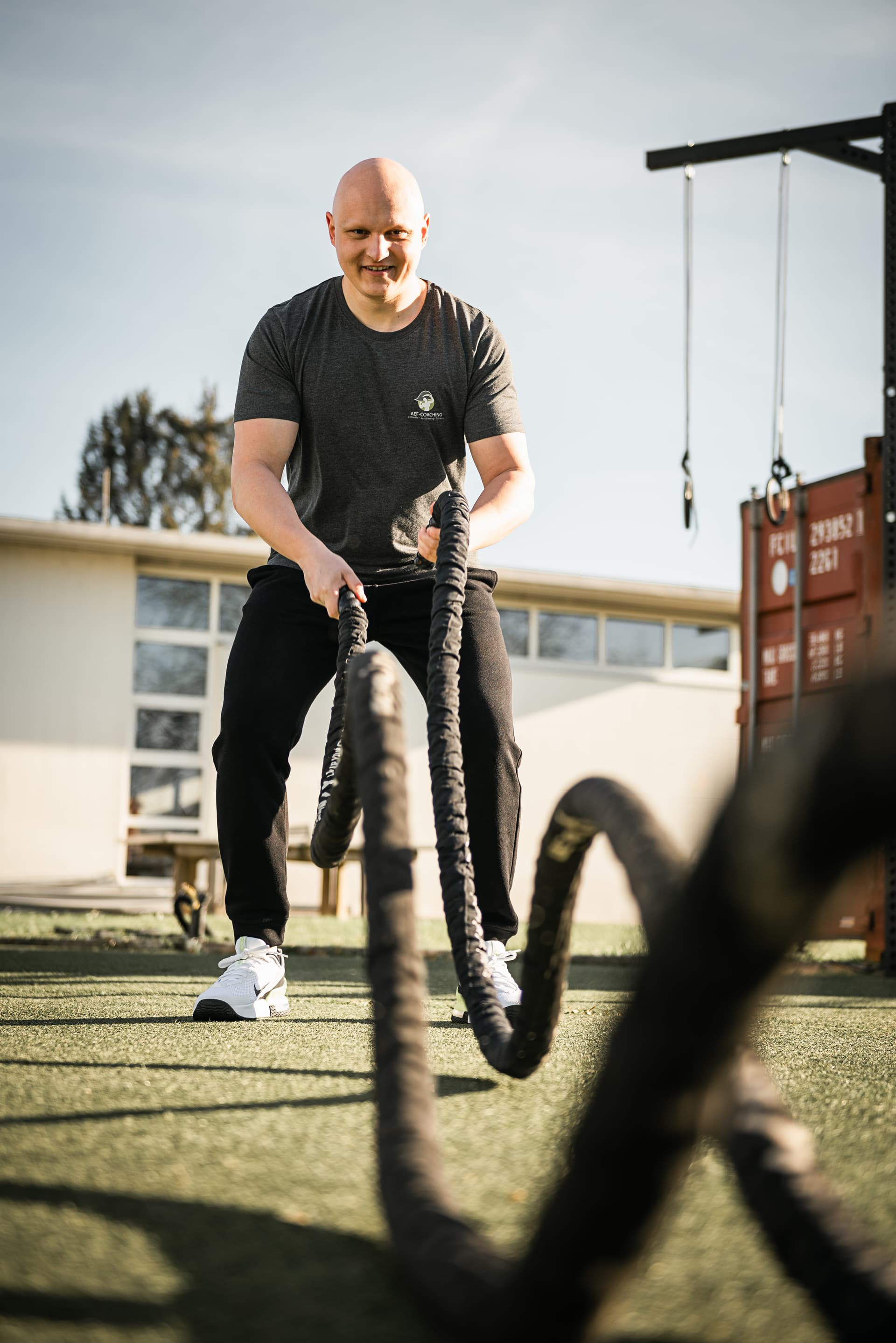 Tobias Schmitt beim Sport machen